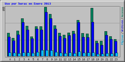 Uso por horas en Enero 2013