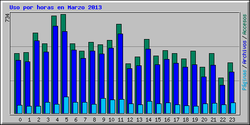 Uso por horas en Marzo 2013